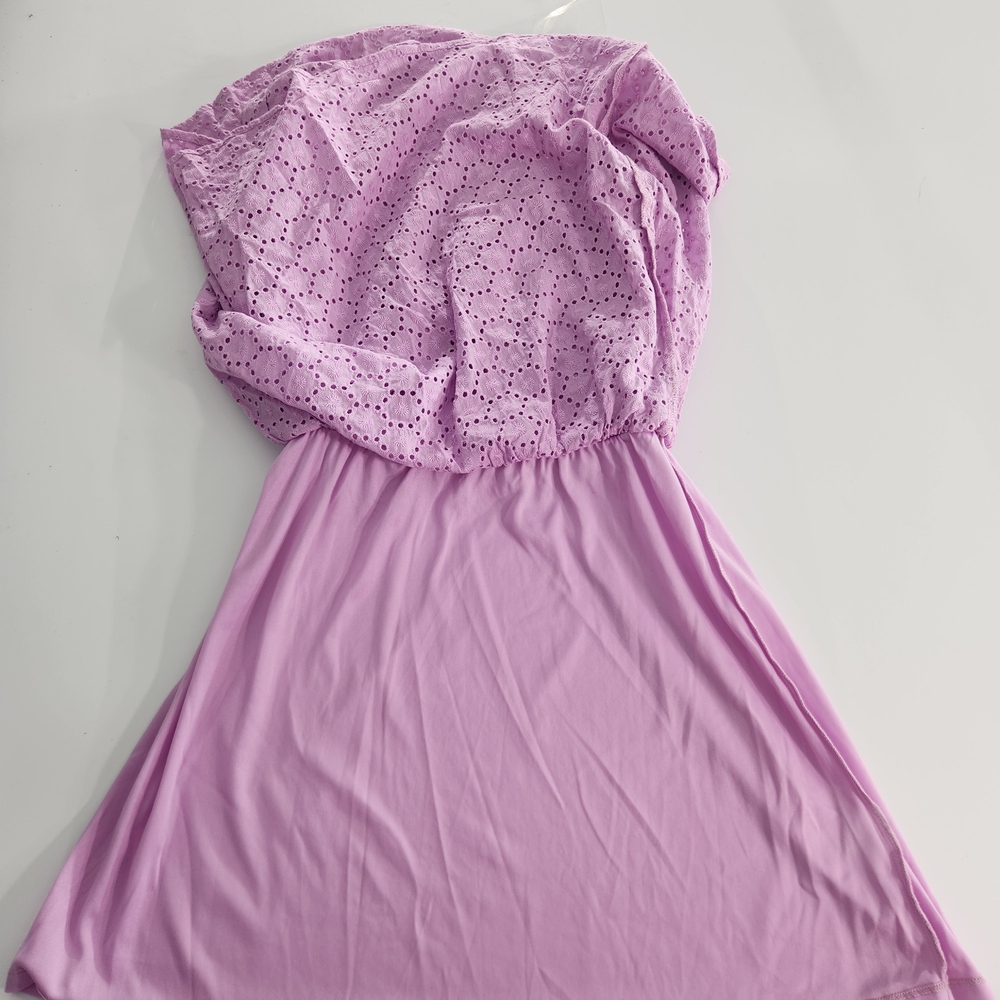 Copper Key Women's Dress Size S Lavender Eyelet Midi Short Sleeve V Neck NWT 01 - Picture 8 of 14